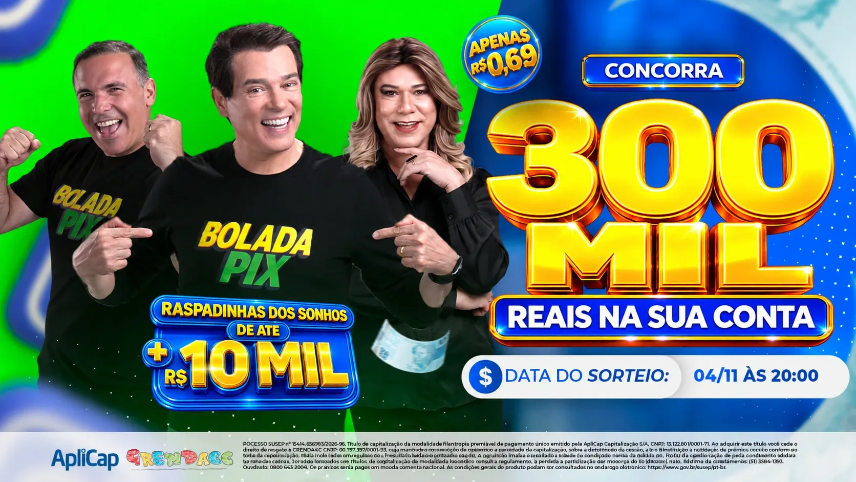 Concorra a 300 mil reais no Pix